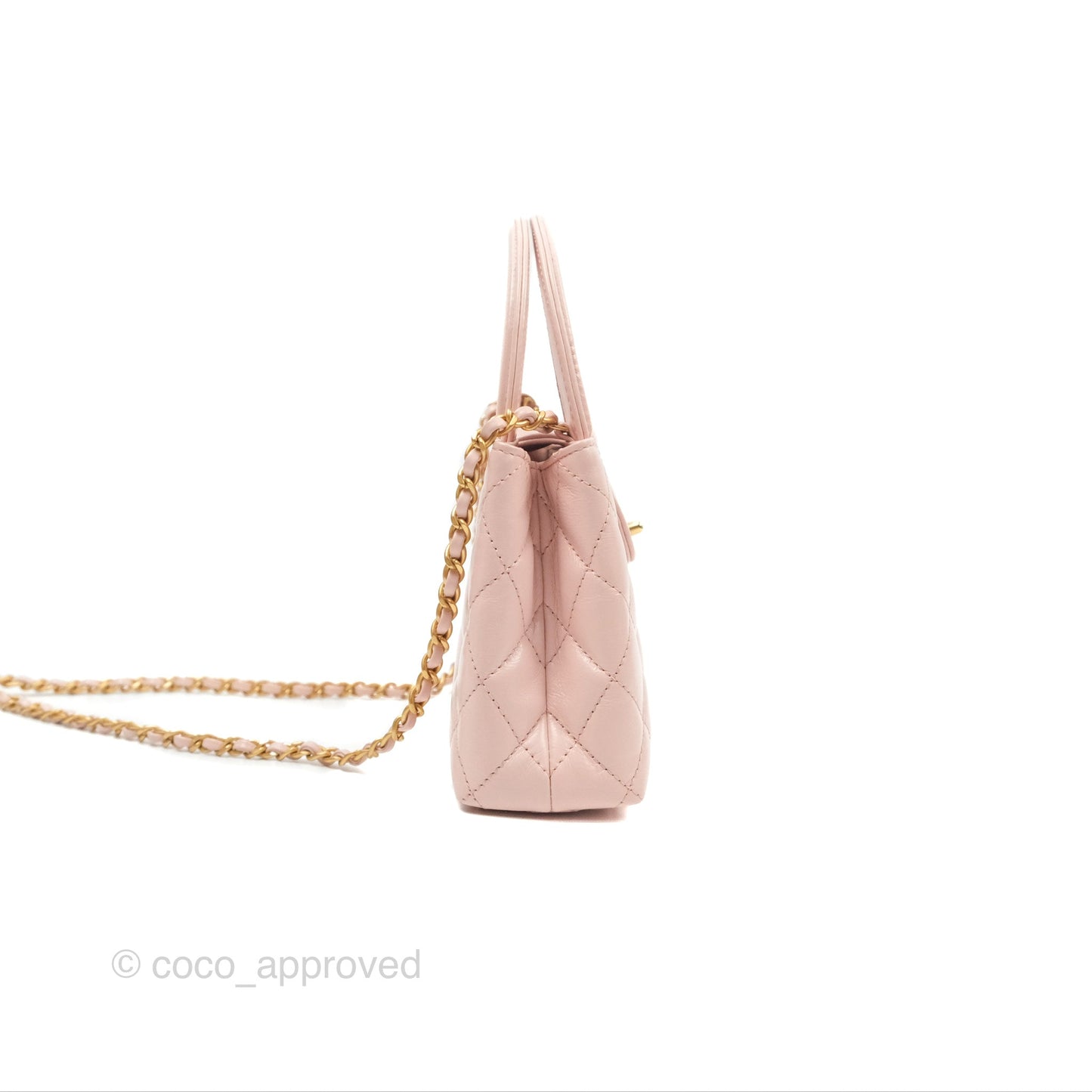 Chanel Kelly Bag Light Pink Shiny Calfskin Aged Gold Hardware
