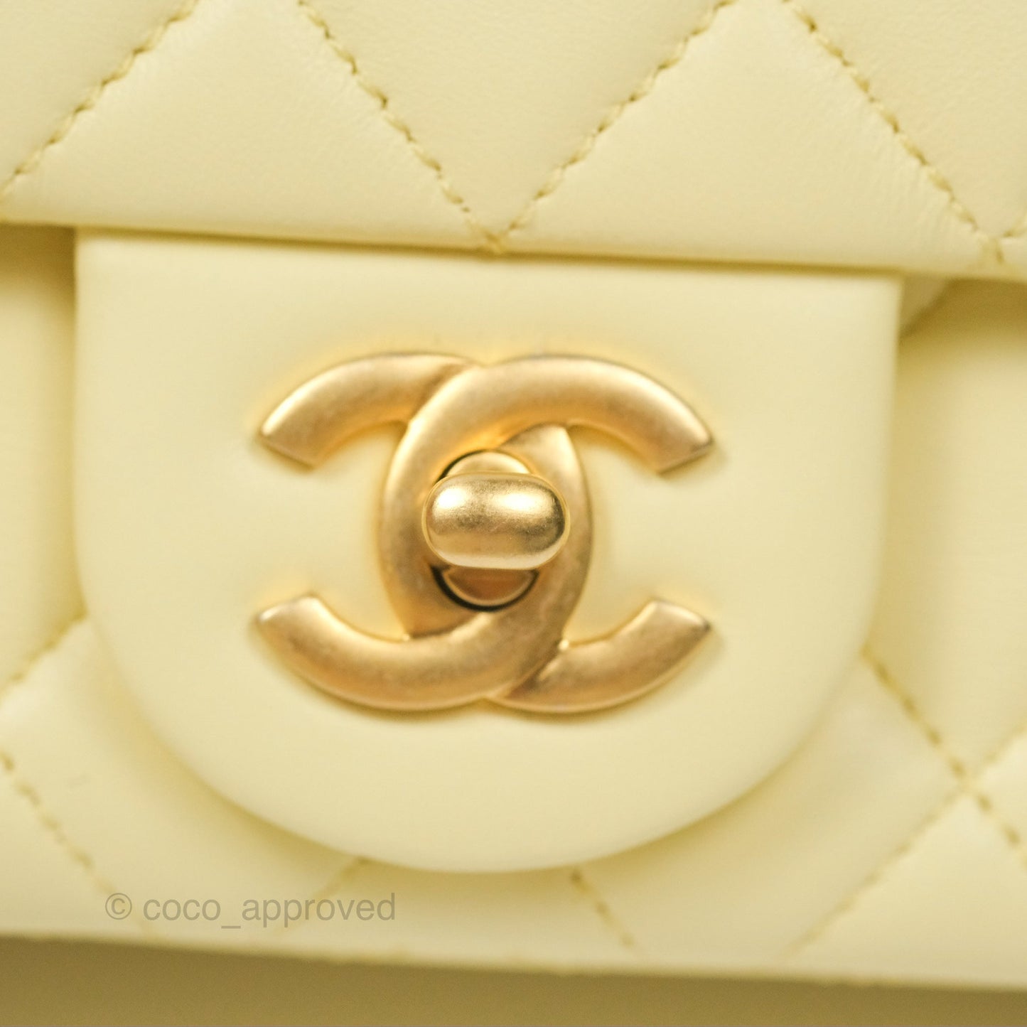 Chanel Mini Rectangular Flap with Camellia Adjustable Chain Yellow Lambskin Aged Gold Hardware 23S