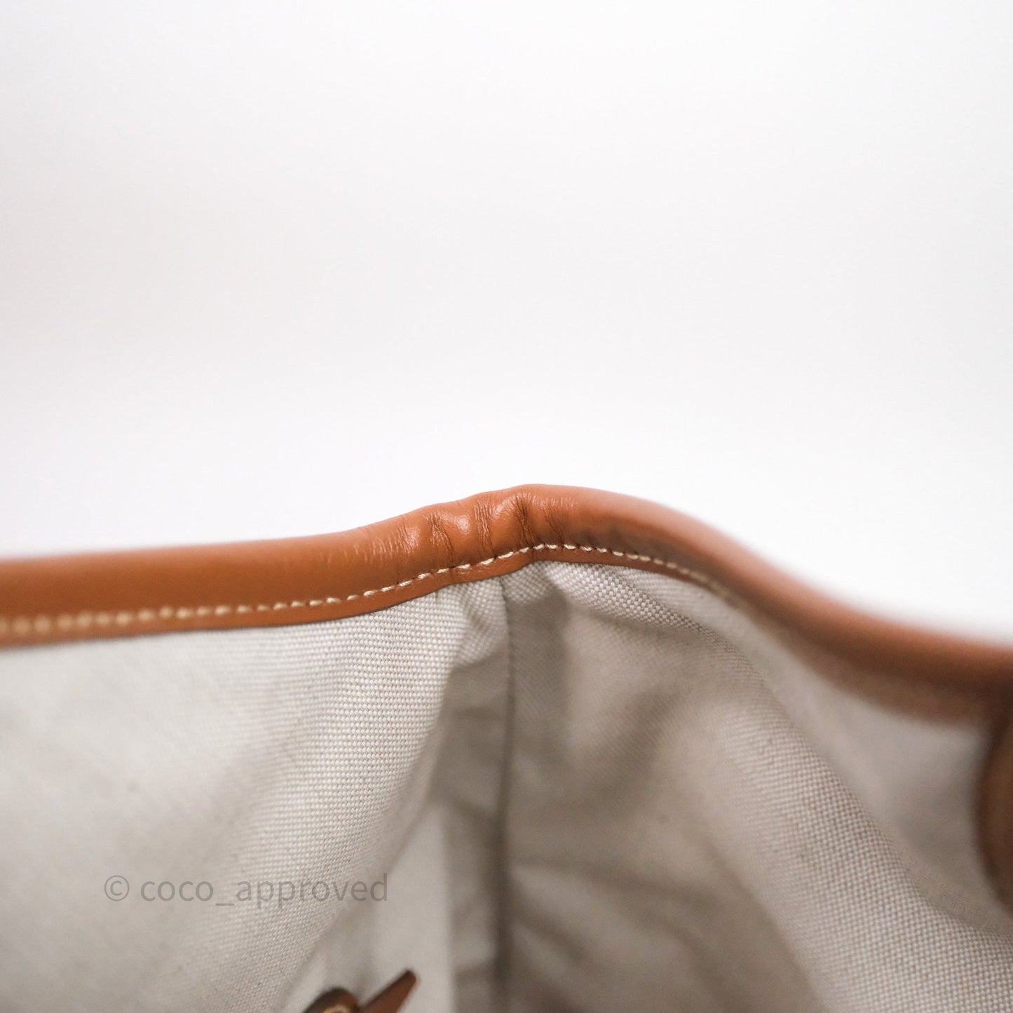 Miu Miu Ivy Tote Bag Canvas Beige/Brandy