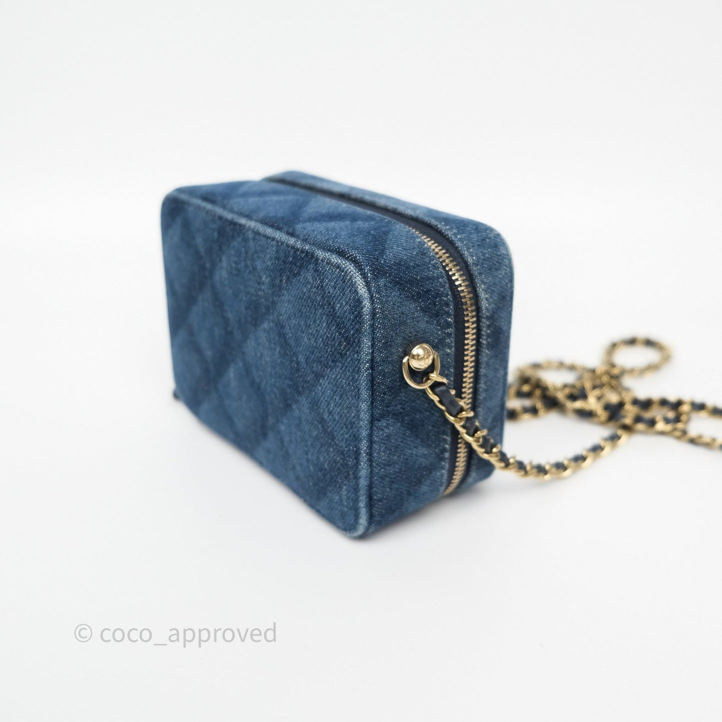 Chanel Camera Bag Quilted Denim Gold Hardware