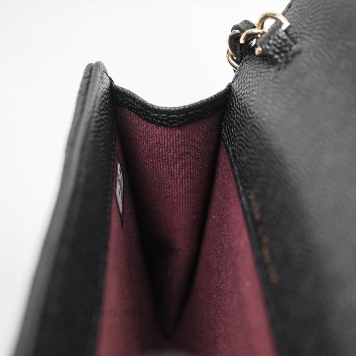 Chanel Quilted Mini Wallet on Chain WOC Black Caviar Gold Hardware