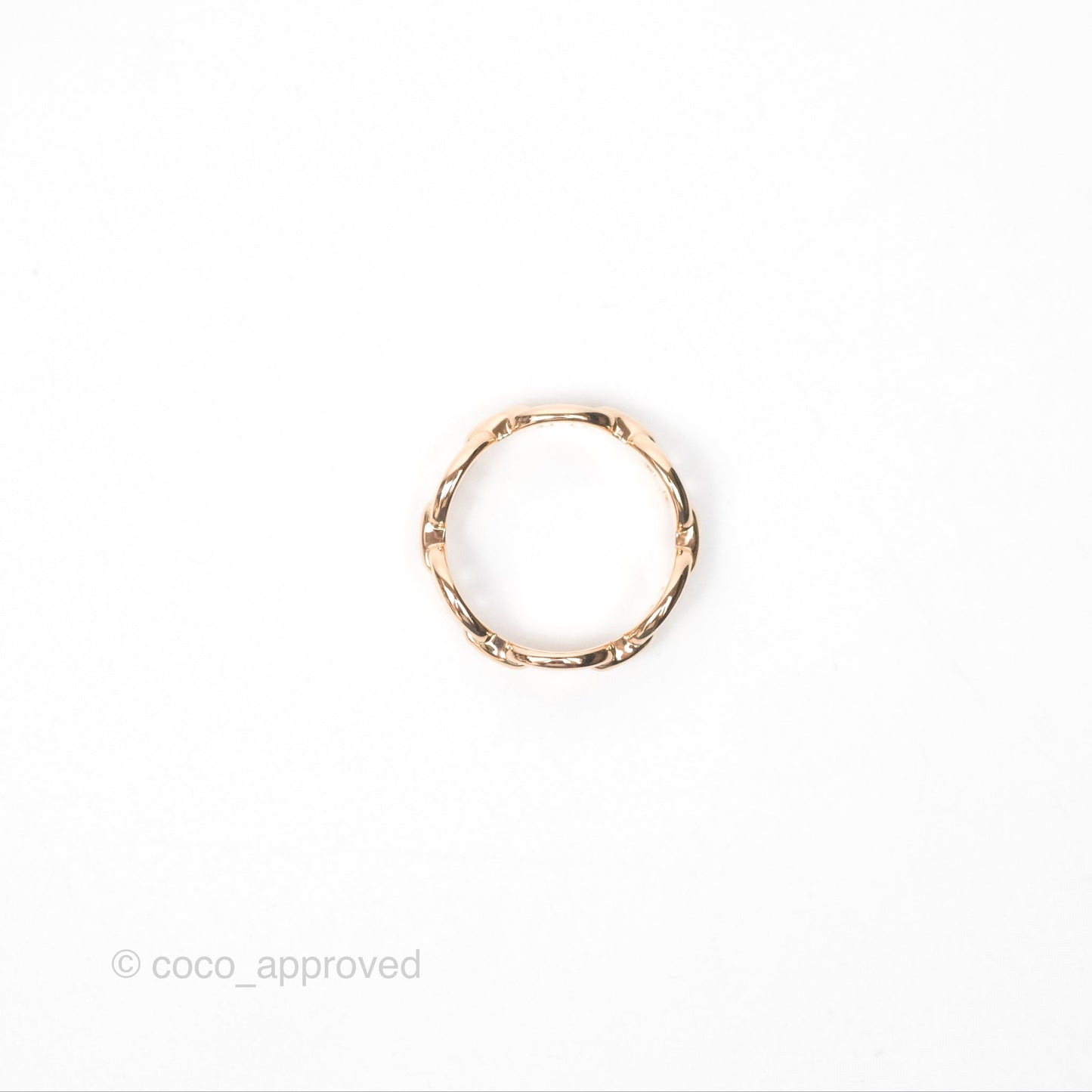 Hermès Chaine d'Ancre Enchainee Band Ring PM Rose Gold Size 51