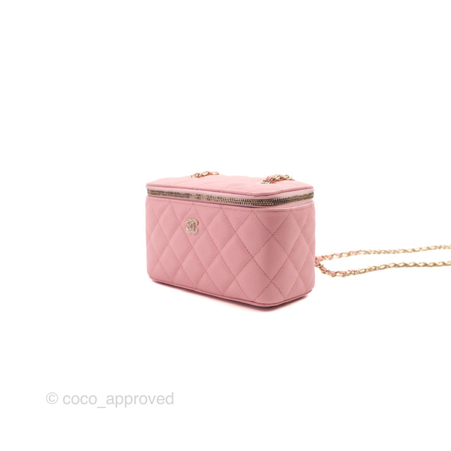 Chanel Vanity with Chain Pink Caviar Gold Hardware