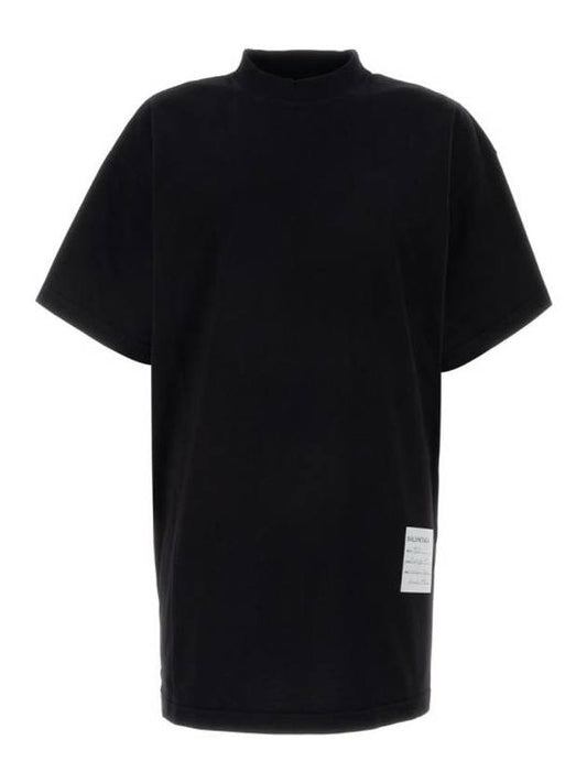 Luxury Balenciaga Sample Sticker Oversized Short Sleeve T-Shirt Black