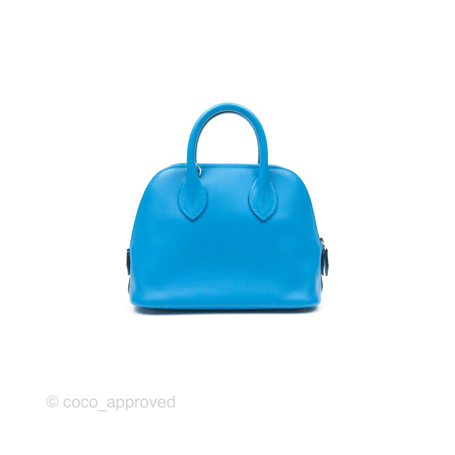 Hermès Bolide Mini 1923 Bleu Frida Evercolor Palladium Hardware