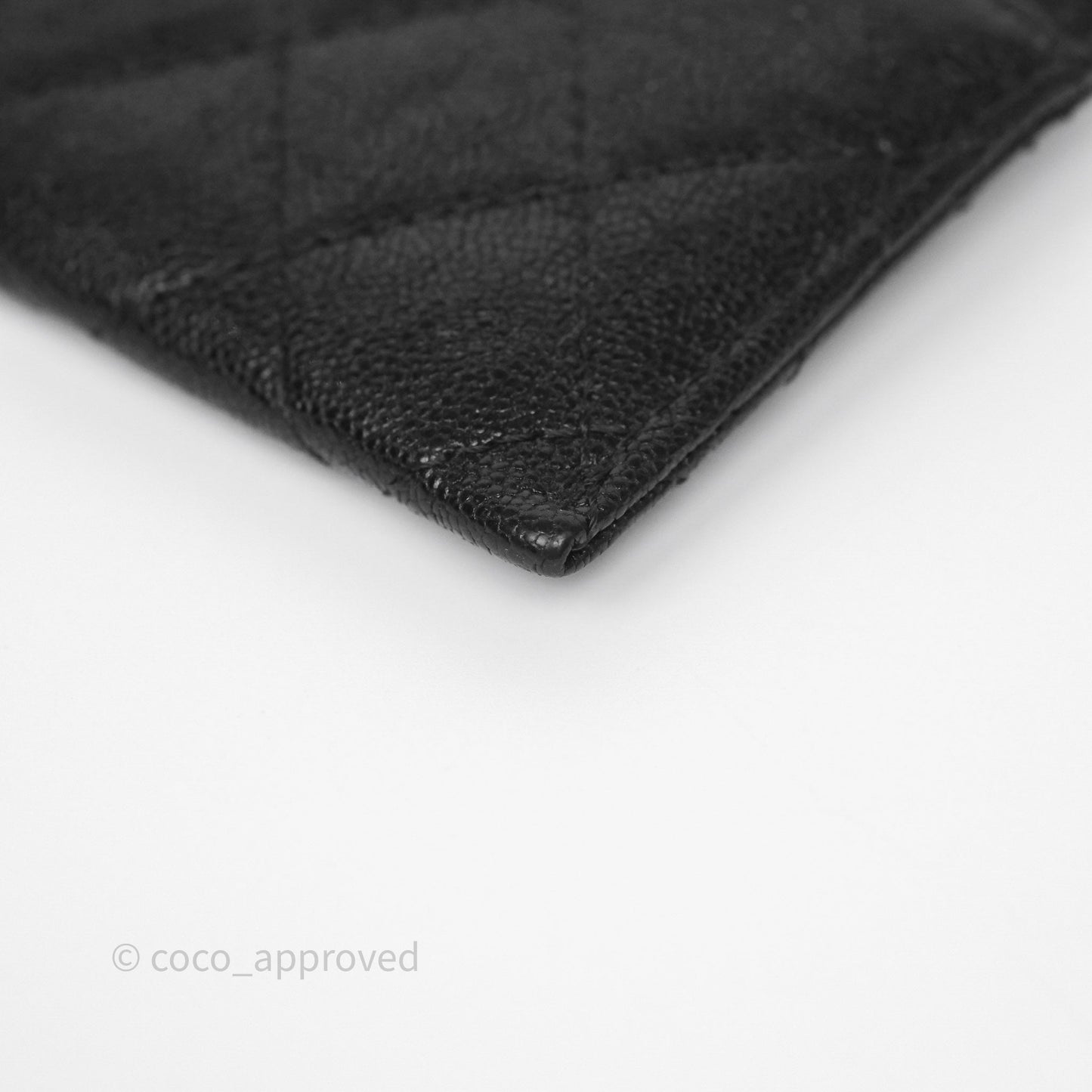Chanel Boy Card Holder Quilted Black Caviar Aged Gold Hardware