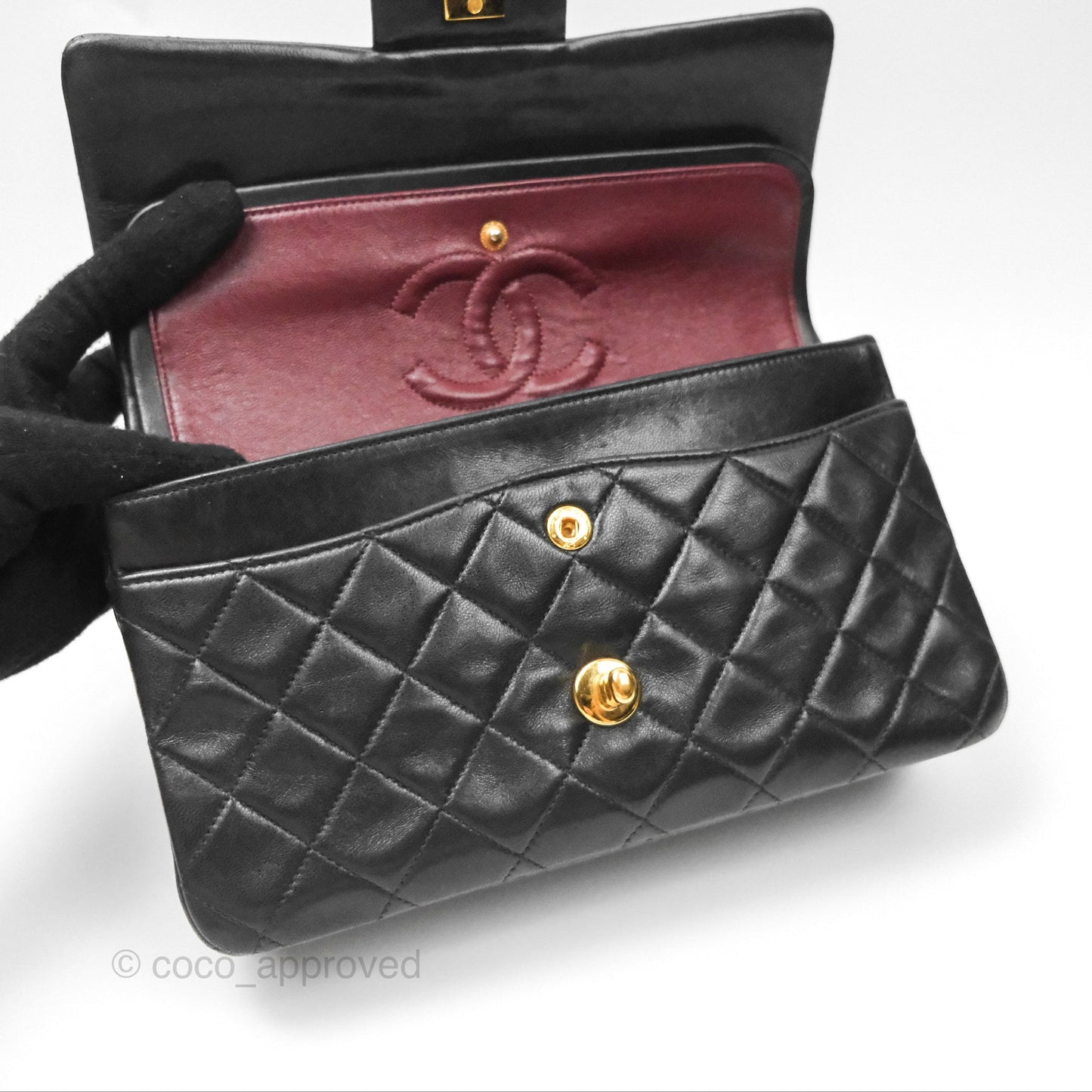 Chanel Classic Vintage Small Flap Black Lambskin 24K Gold Hardware