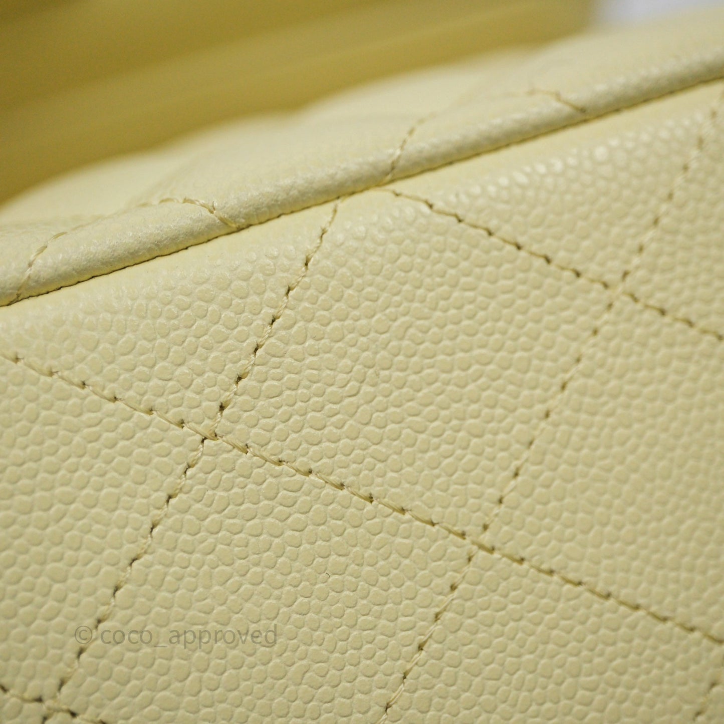 Chanel Small Classic Quilted Flap Yellow Caviar Gold Hardware