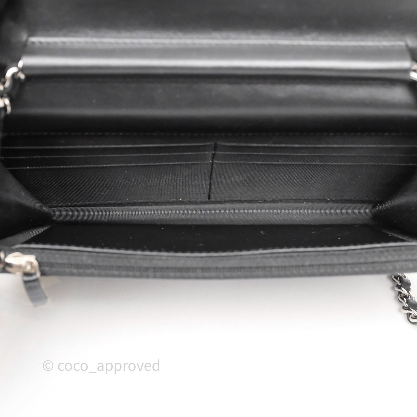 Chanel Cambon Line Wallet On Chain Black Lambskin Bag Silver Hardware
