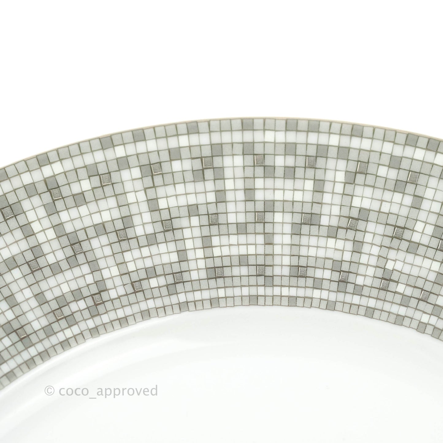 Hermès Mosaique au 24 Platinum Dinner Plates in Grey