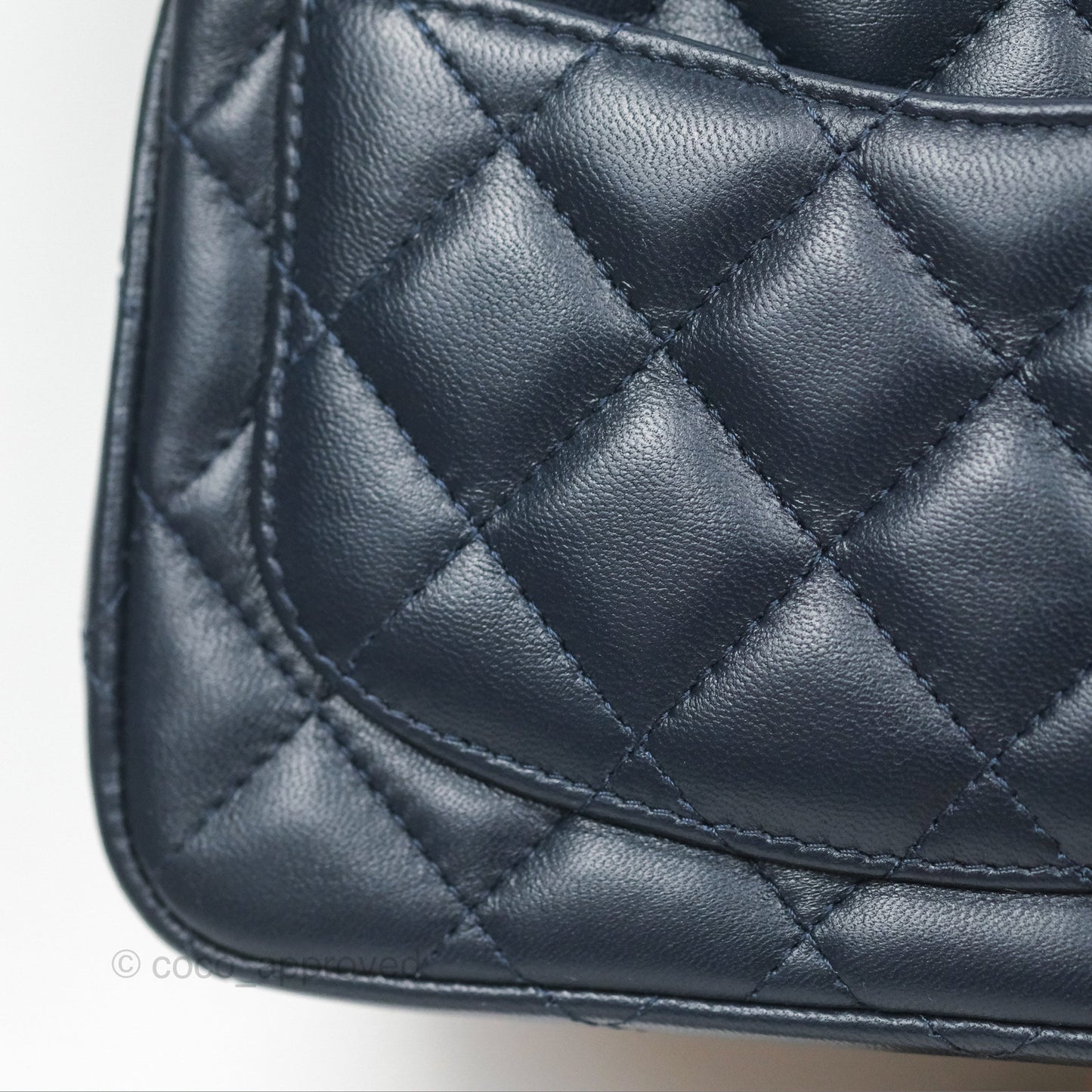 Chanel Mini Square Quilted Navy Lambskin Gold Hardware