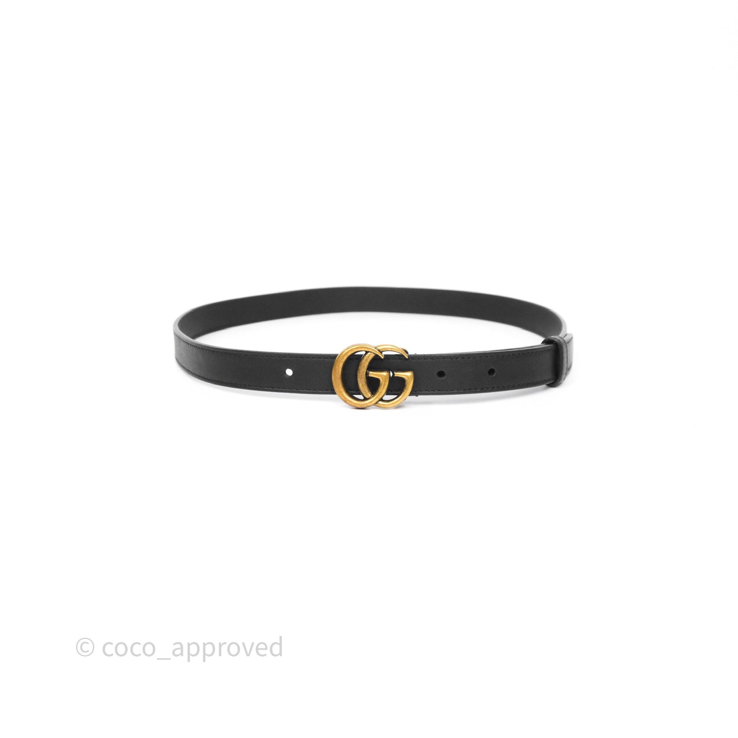 Gucci Double GG 20mm Belt 75 30 Black Calfskin