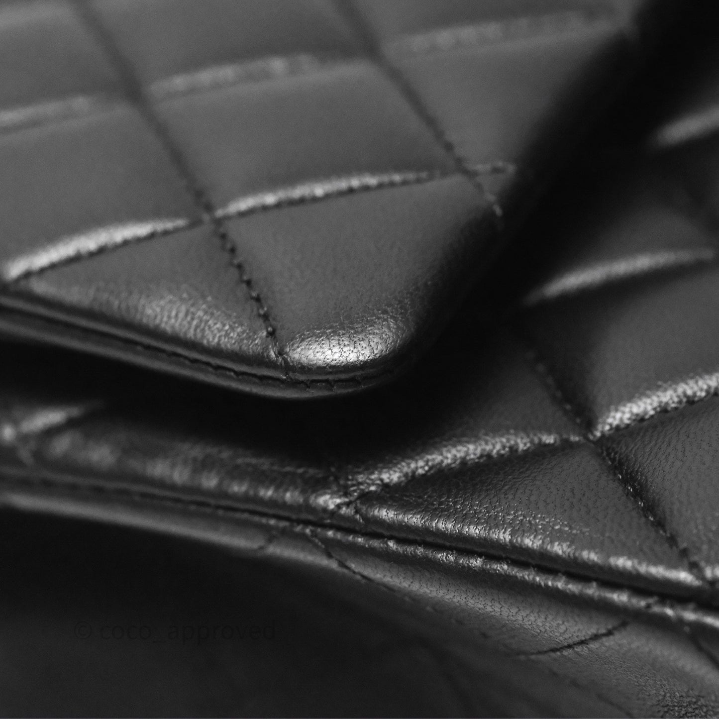 Chanel Classic M/L Medium Flap Quilted Black Lambskin Gold Hardware