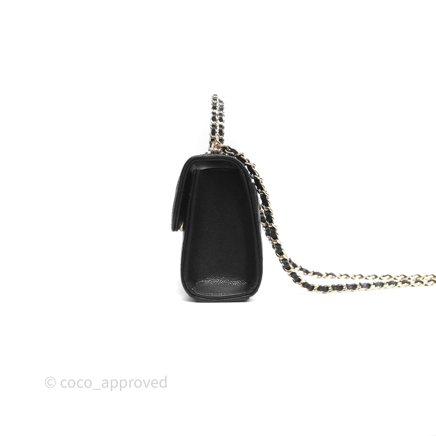 Chanel Kelly Clutch With Chain Black Caviar Gold Hardware