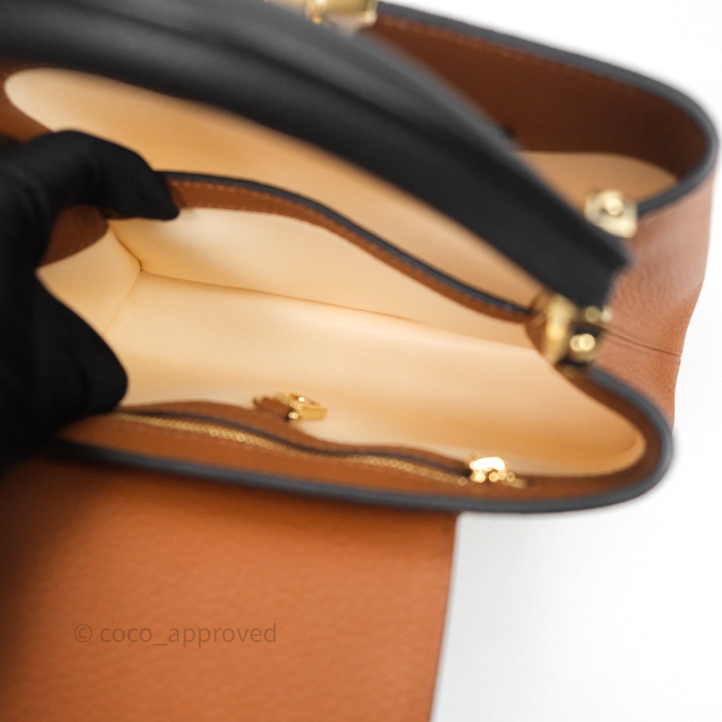 Louis Vuitton Taurillon Capucines BB Tan Gold Hardware
