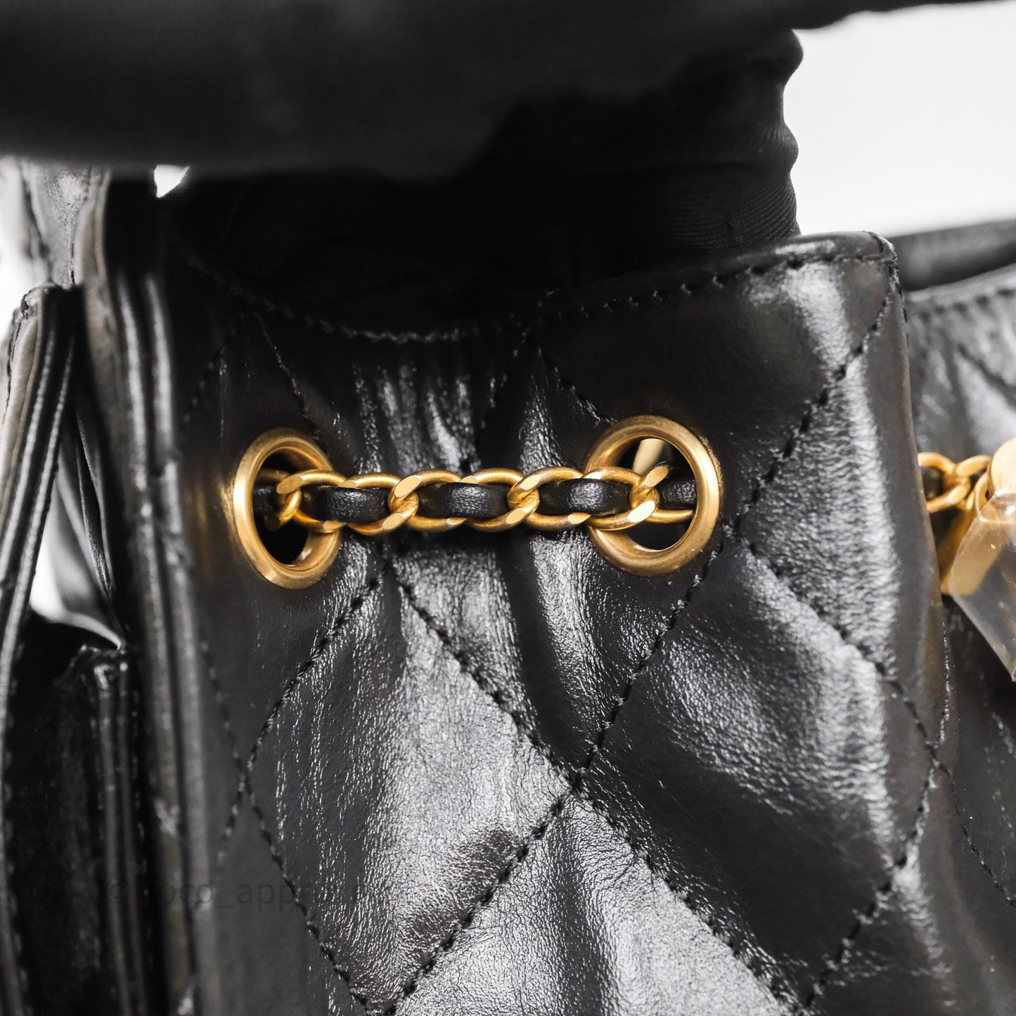 Chanel 25 Mini Black Shiny Crumpled Calfskin Mixed Hardware
