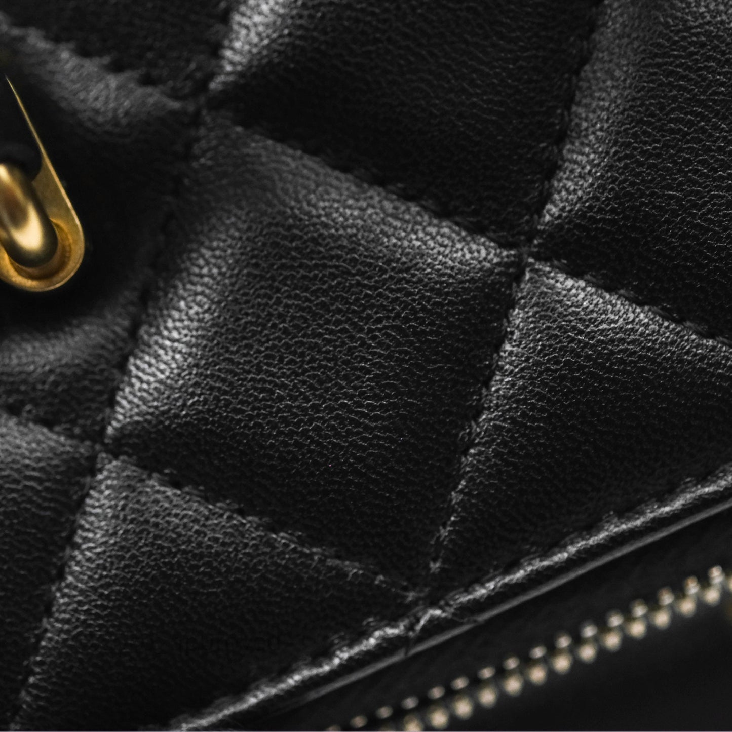 Chanel Vanity Rectangular Top Handle Black Lambskin Aged Gold Hardware
