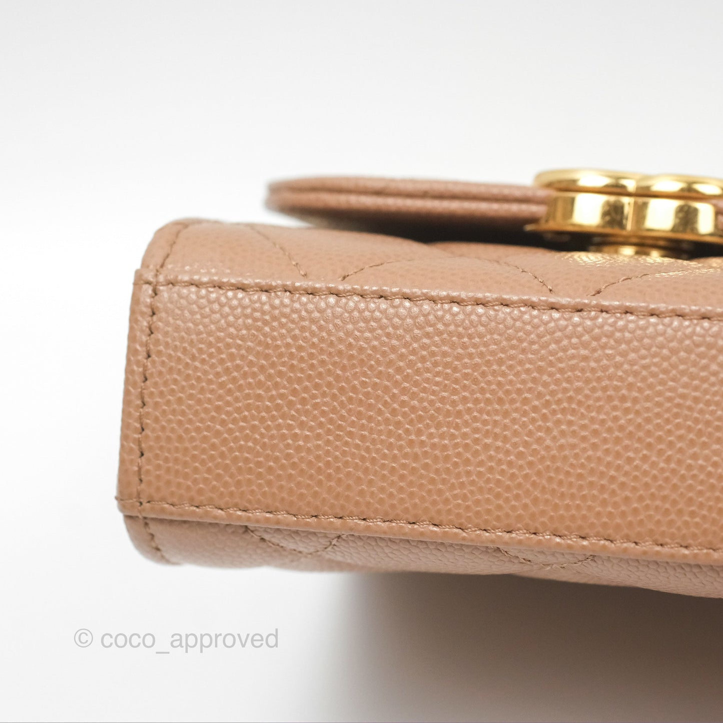 Chanel CC Chain Clutch with Chain Beige Caviar Gold Hardware