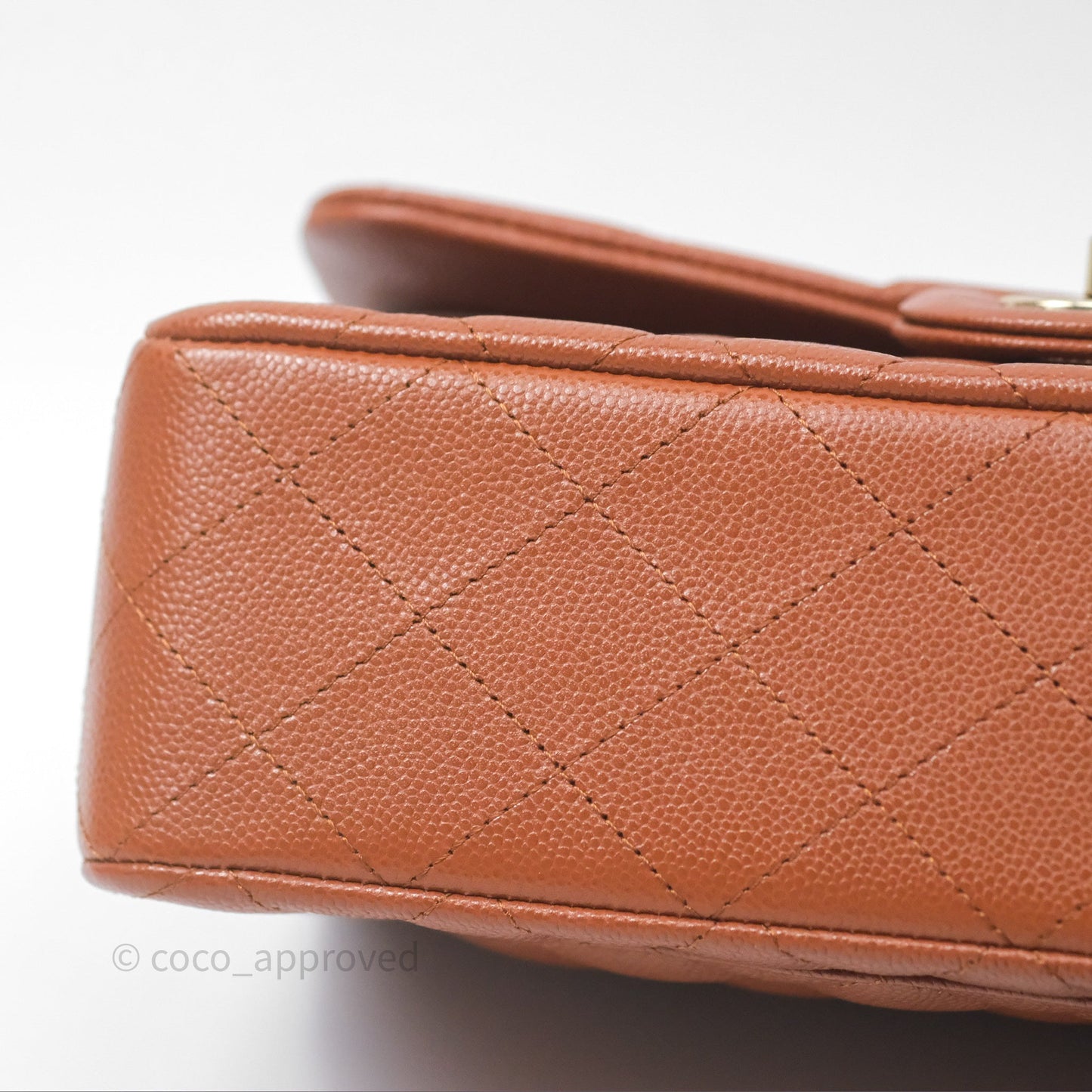 Chanel Small S/M Classic Flap Quilted Brown Caviar Gold Hardware