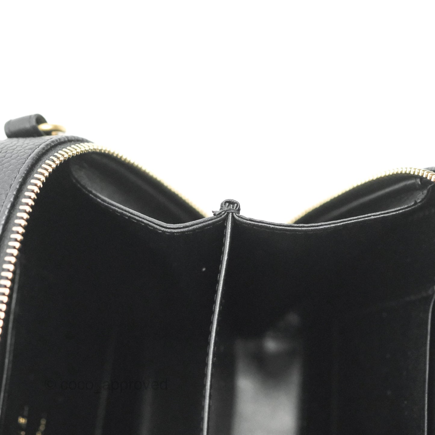 Chanel CC Filigree Vanity Clutch With Chain Caviar Black Aged Gold Hardware
