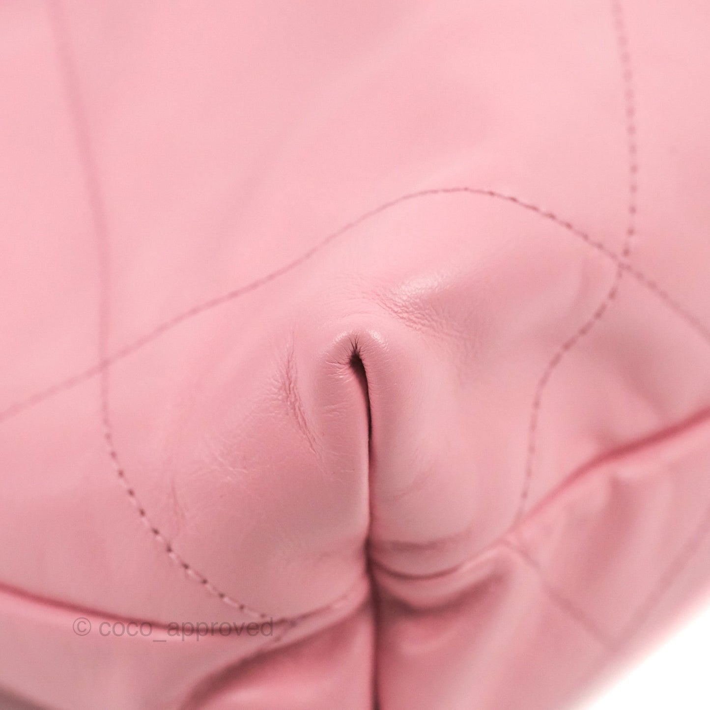 Chanel 22 Small  Light Pink Shiny Calfskin Aged Gold Hardware