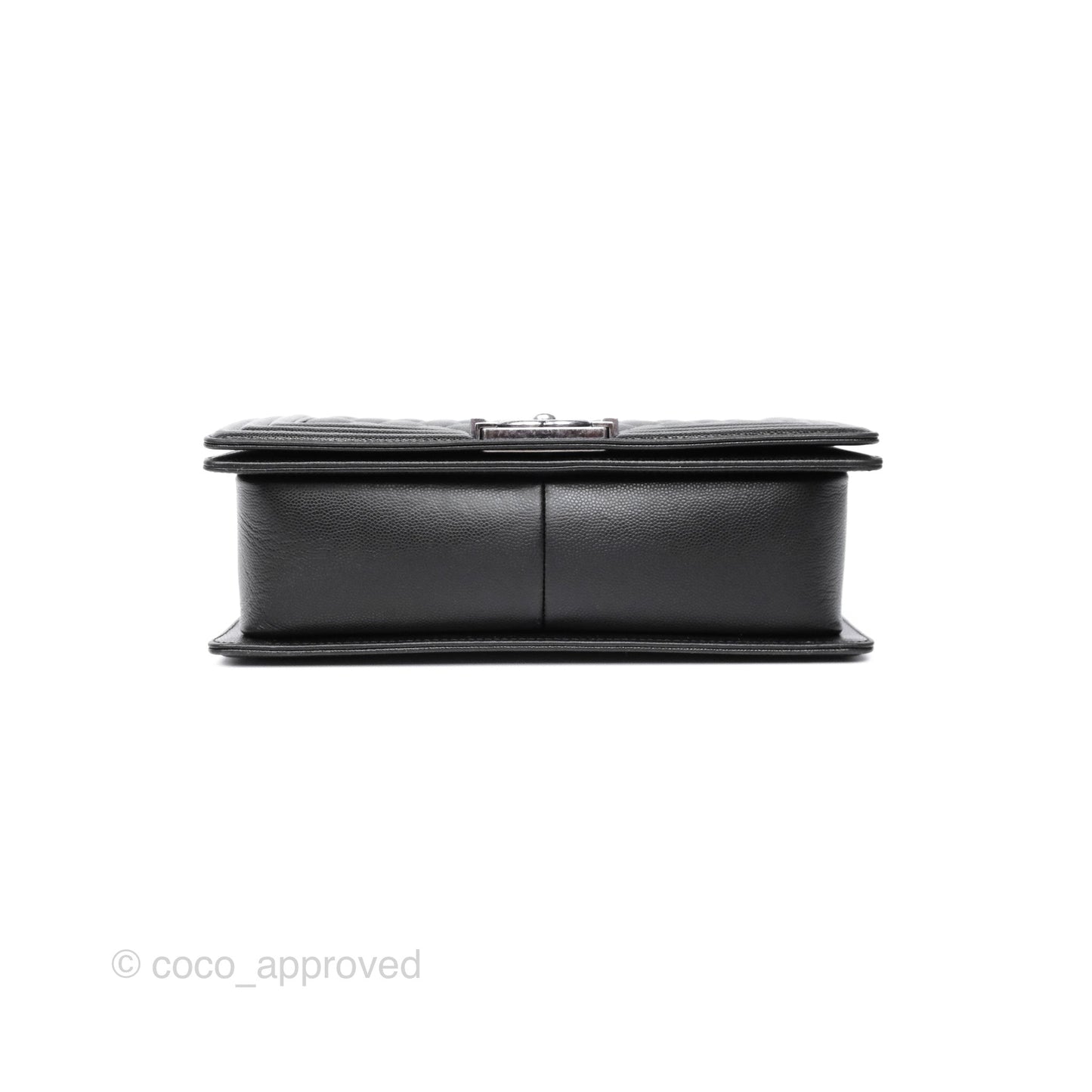 Chanel Medium Boy Quilted Black Caviar Ruthenium Hardware