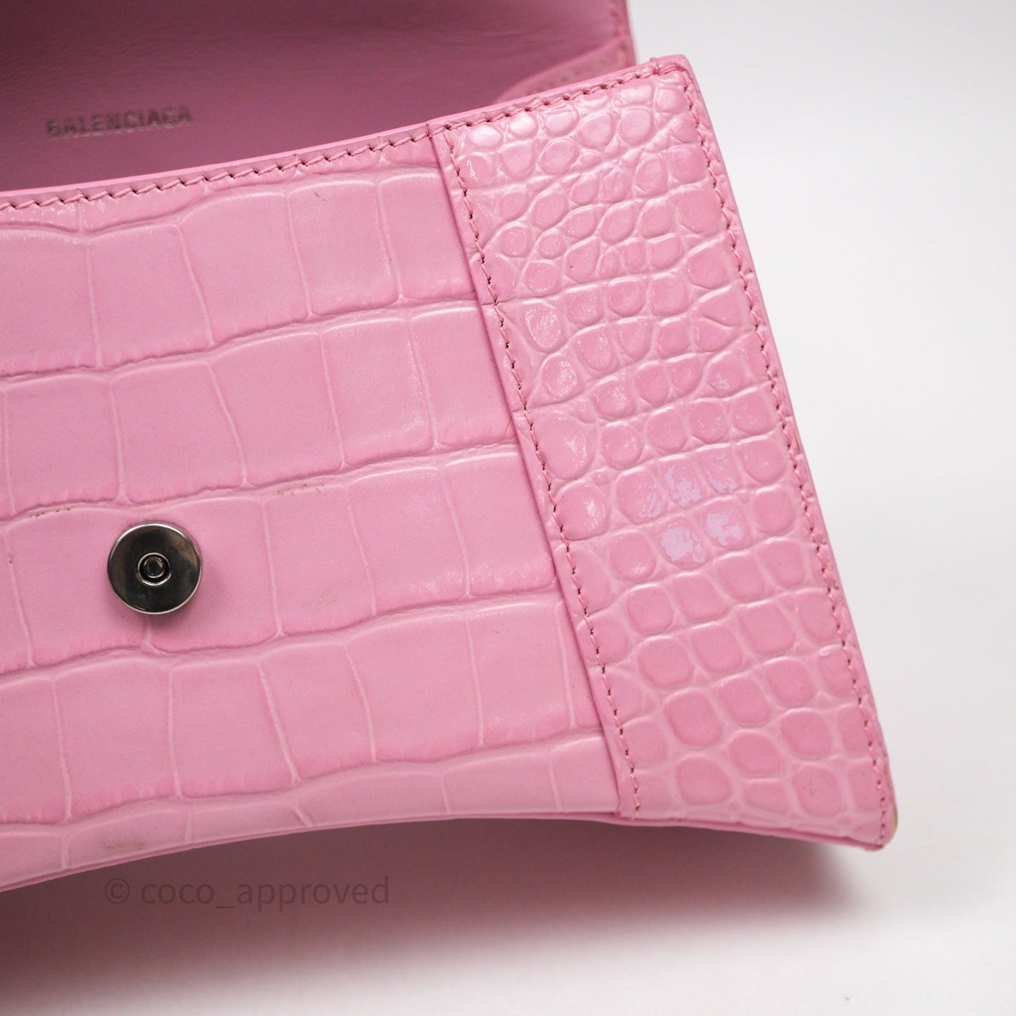 Balenciaga Small Hourglass Embossed Bag Pink