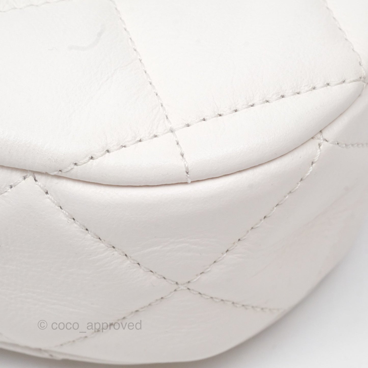 Chanel Hobo Bag White Aged Calfskin Aged Gold Hardware