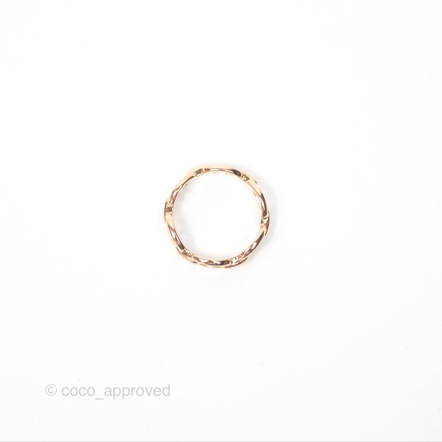 Hermès Chaine d'Ancre Enchainee Band Ring PM Rose Gold Size 51