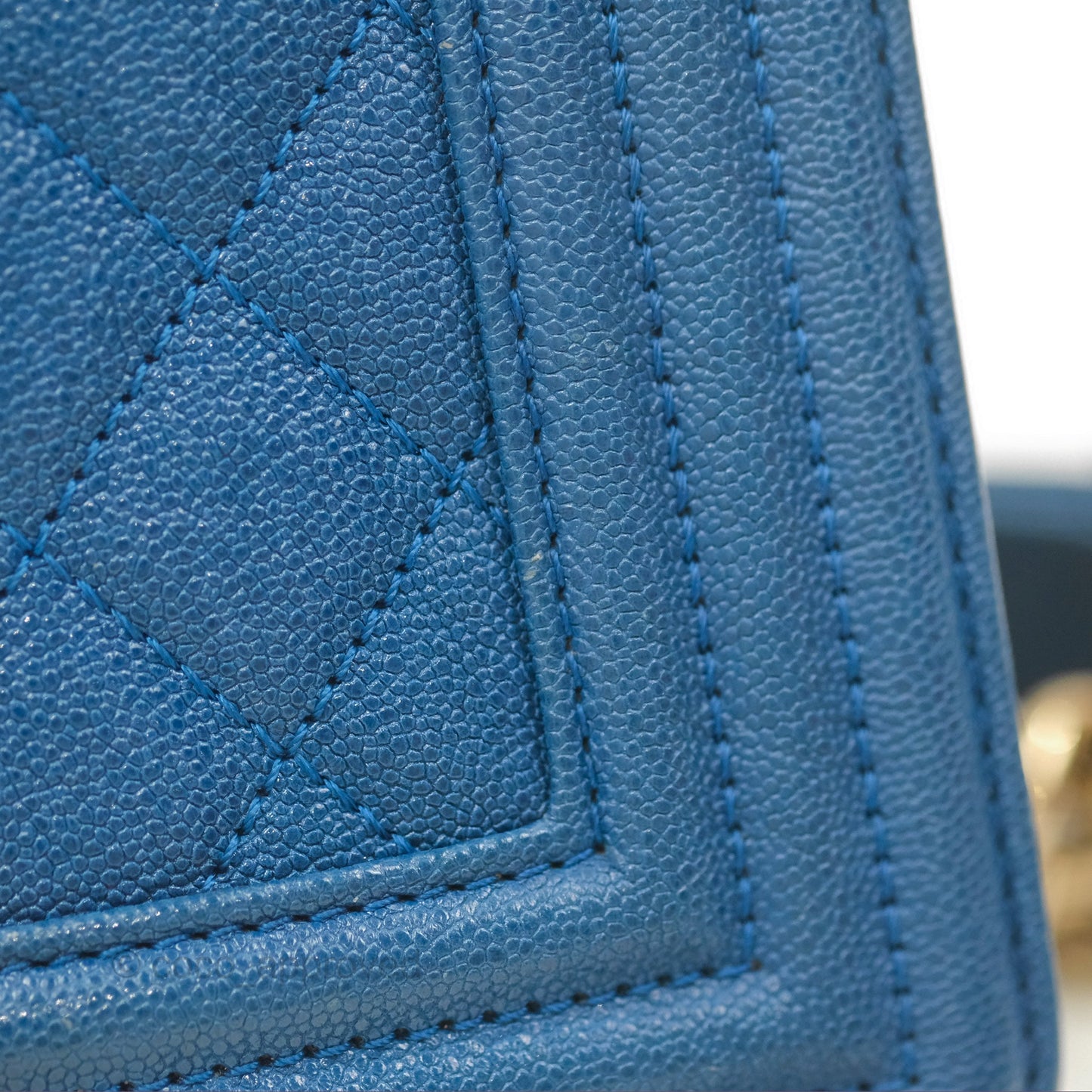Chanel Small Boy Blue Caviar Gold Hardware