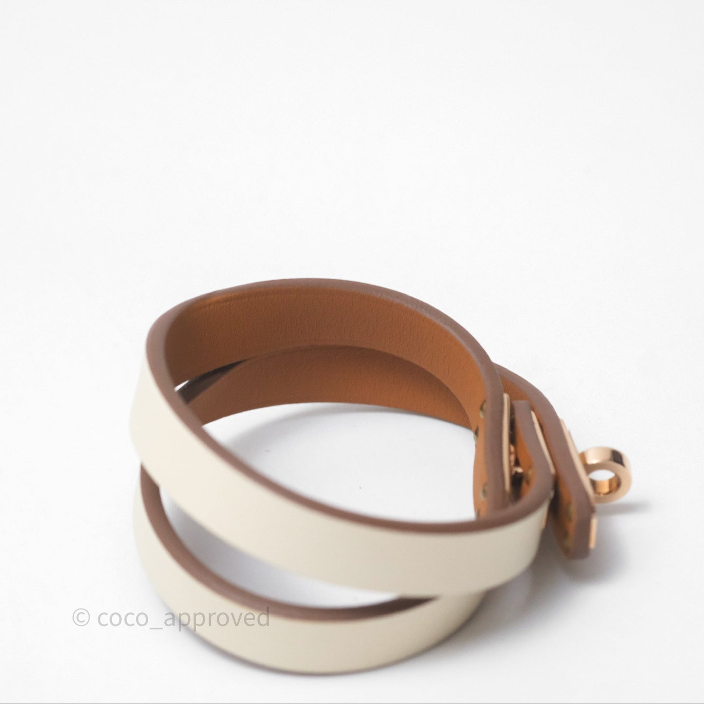 Hermès Mini Kelly Double Tour Bracelet Nata Swift Gold Hardware
