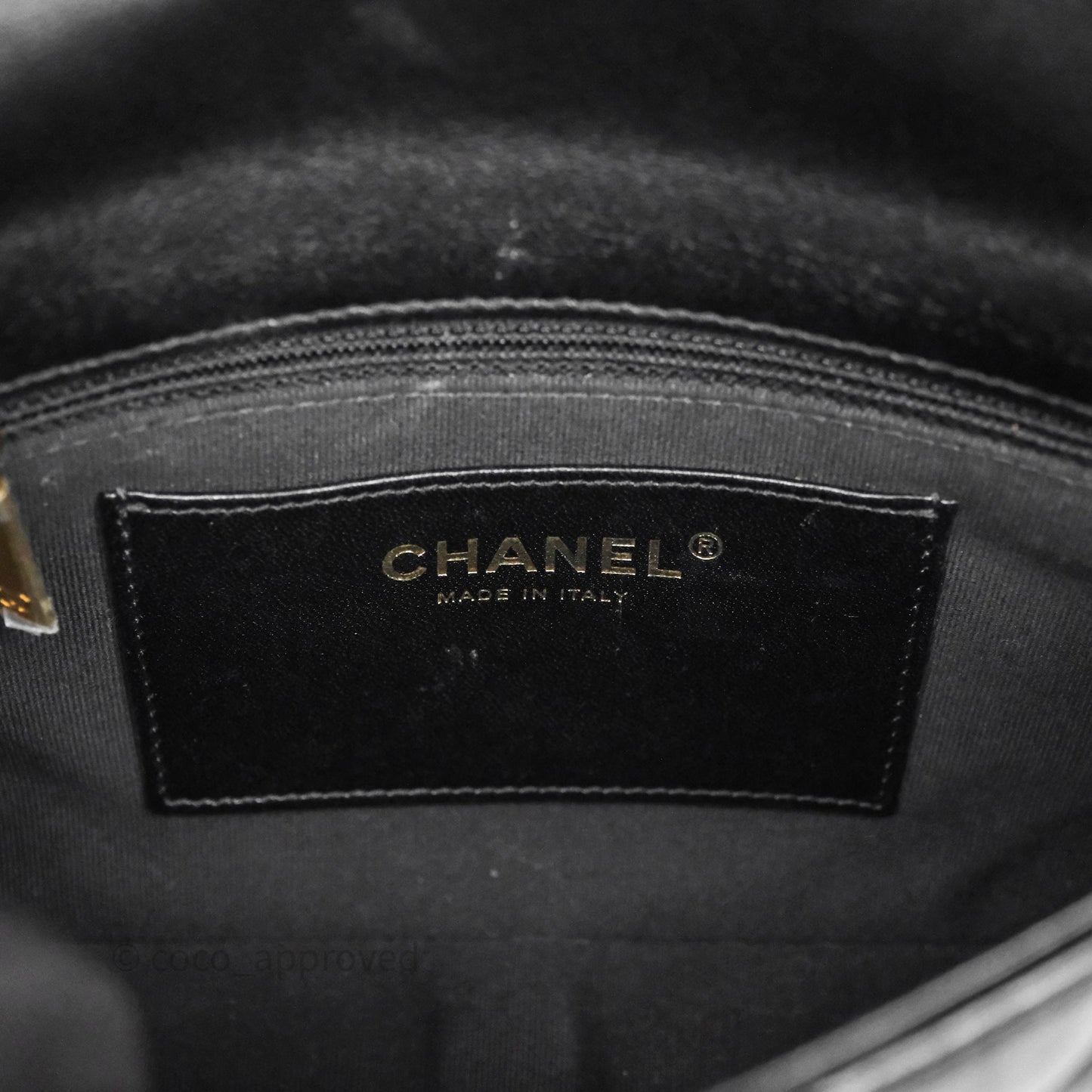 Chanel Small Funky Town Black Lambskin Aged Gold Hardware