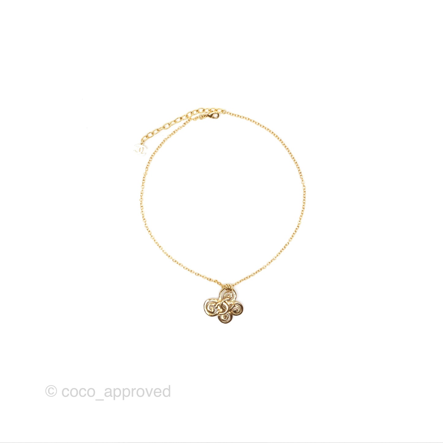 Chanel CC Butterfly Necklace Gold Tone 22S
