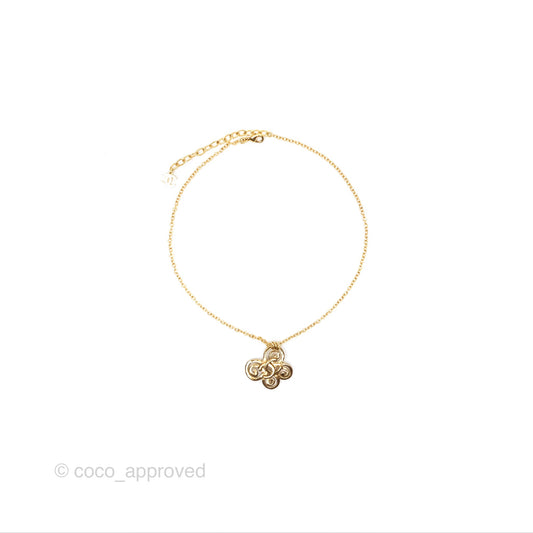 Chanel CC Butterfly Necklace Gold Tone 22S