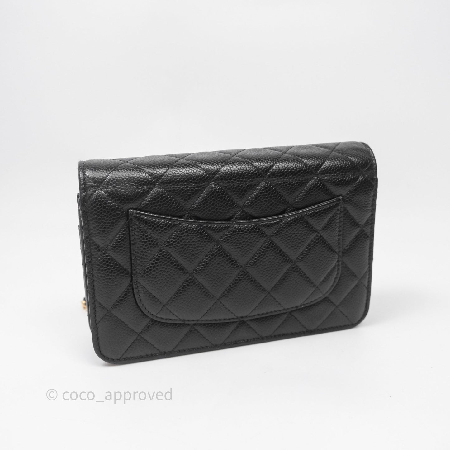 Chanel Quilted WOC Black Caviar Gold Hardware