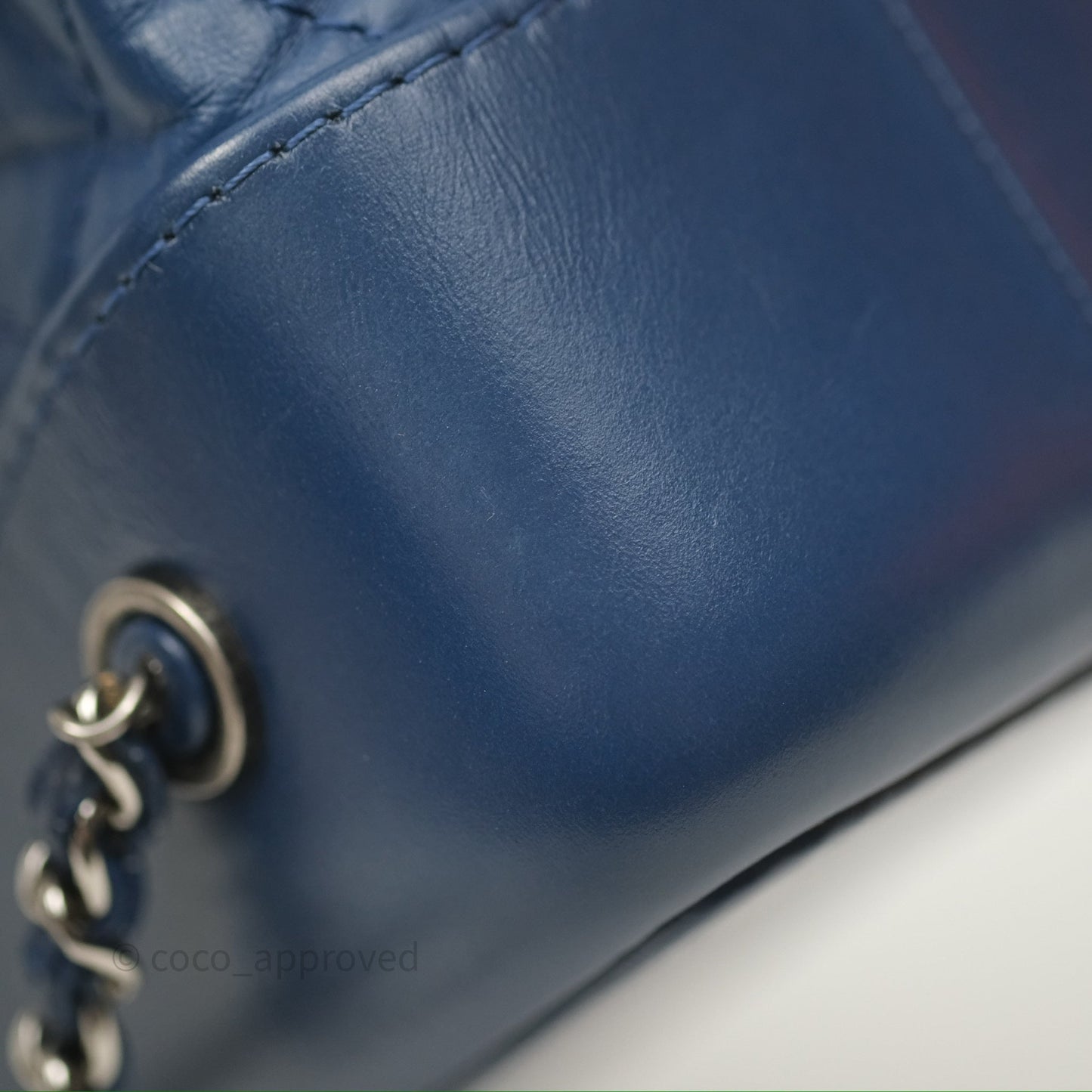 Chanel Small Gabrielle Backpack Blue Aged Calfskin