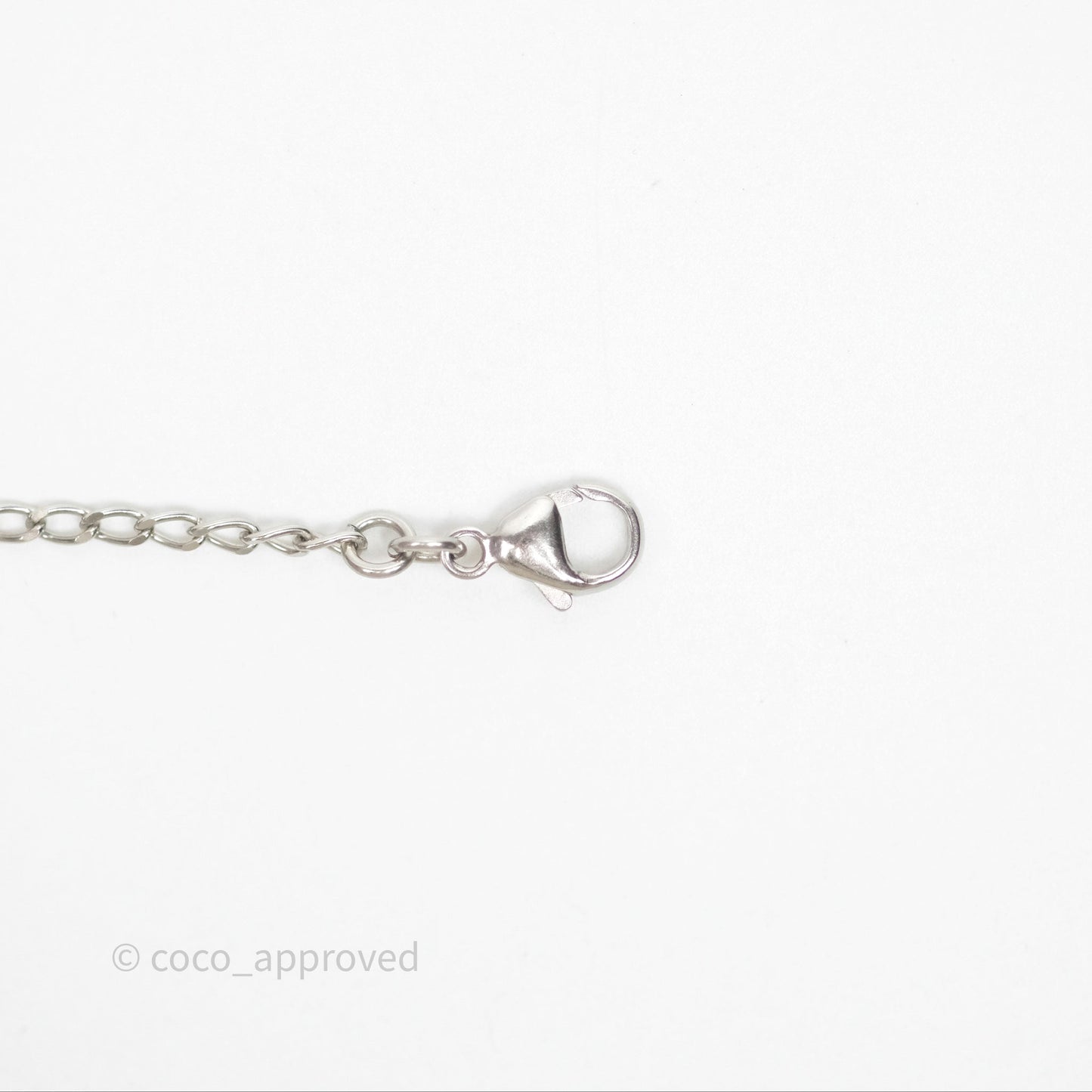Chanel Crystal CC Pearl Bracelet Silver Tone 21A