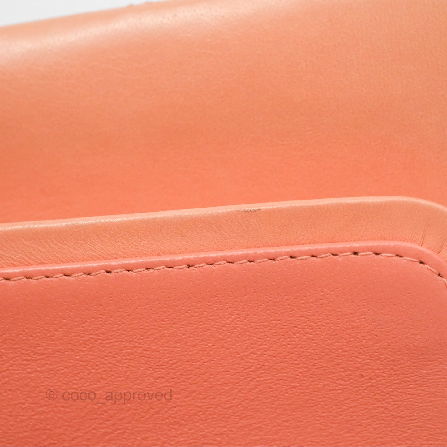 Chanel Classic M/L Medium Flap Quilted Peach Lambskin Gold Hardware
