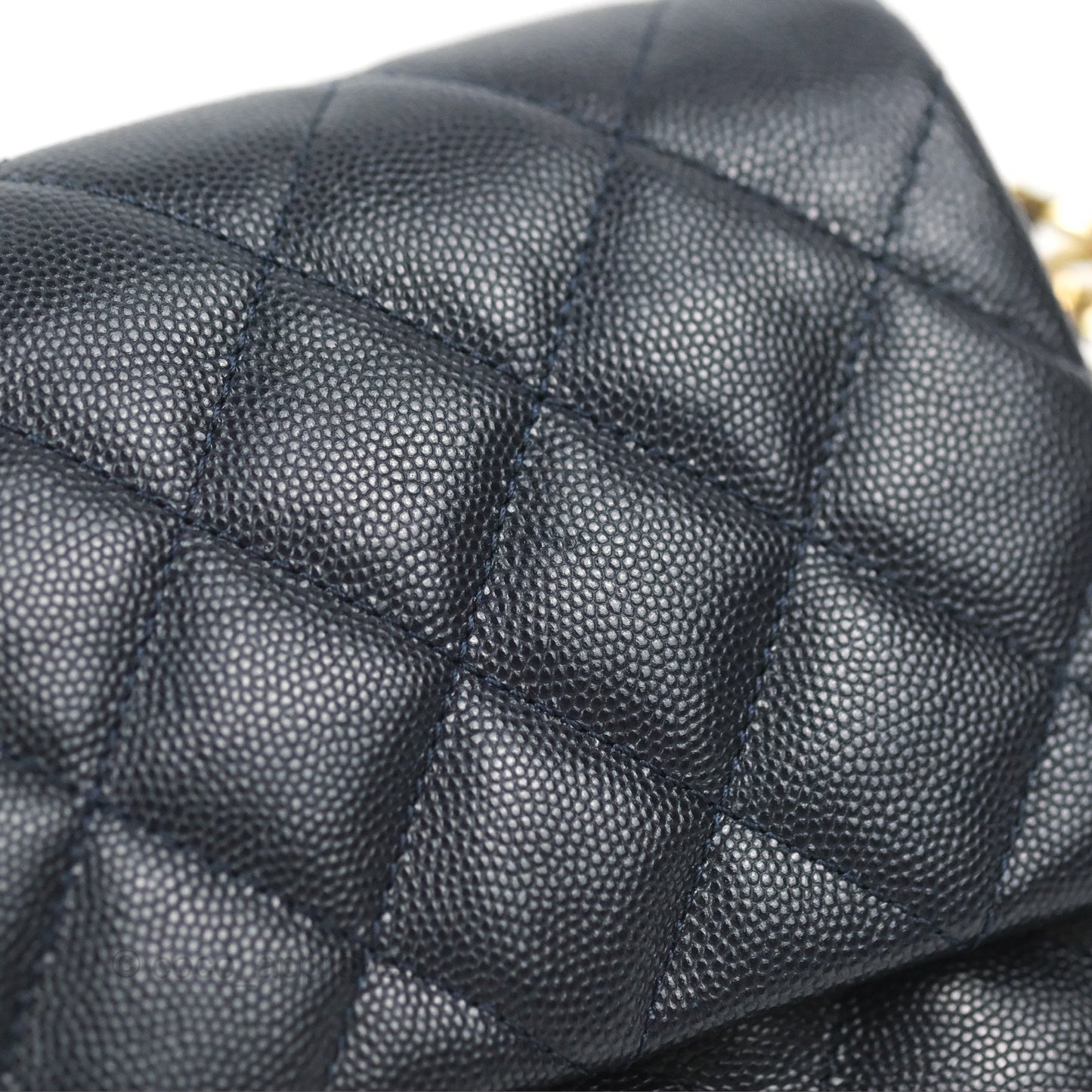 Chanel Quilted CC You Flap Navy Blue Caviar Gold Hardware 23C