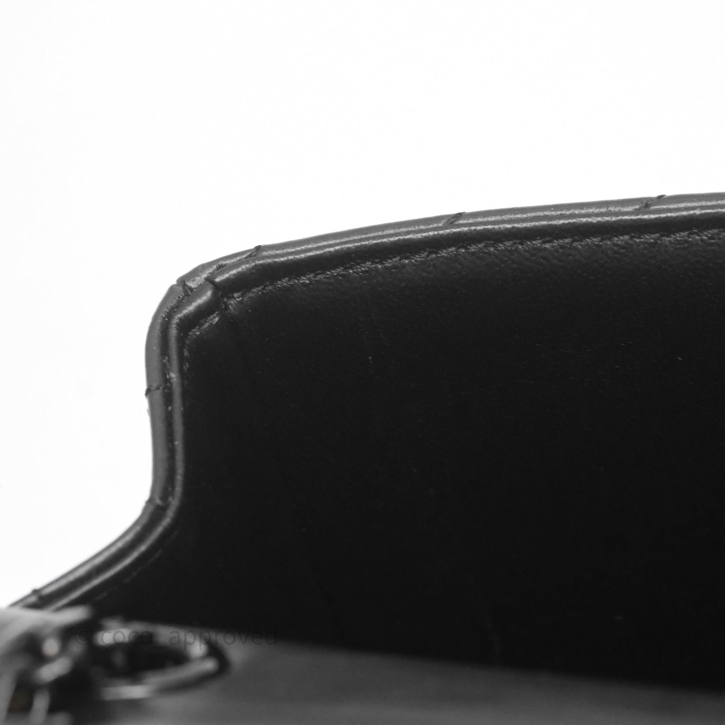 Chanel Mini Square Black Chevron Lambskin Gold Hardware
