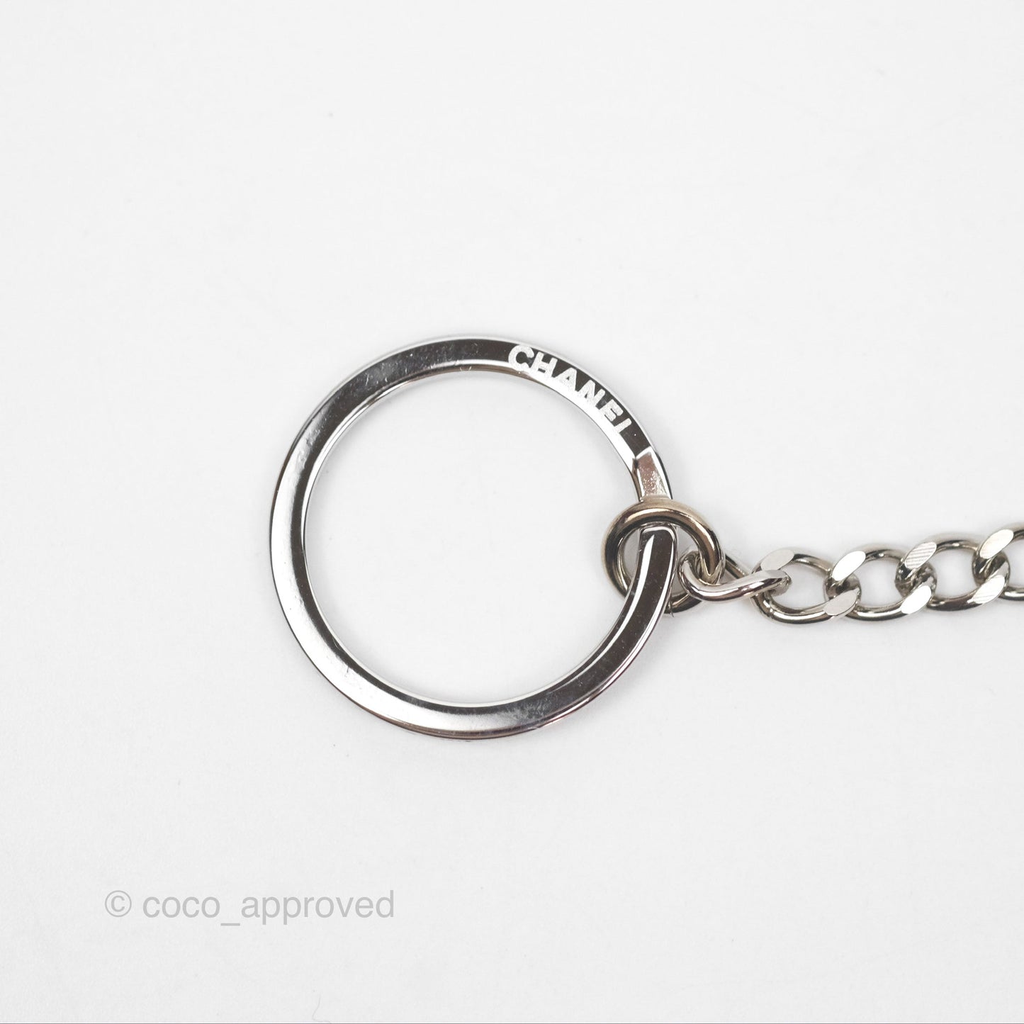 Chanel Key Holder Case Black Camellia Embossed Lambskin Silver Hardware