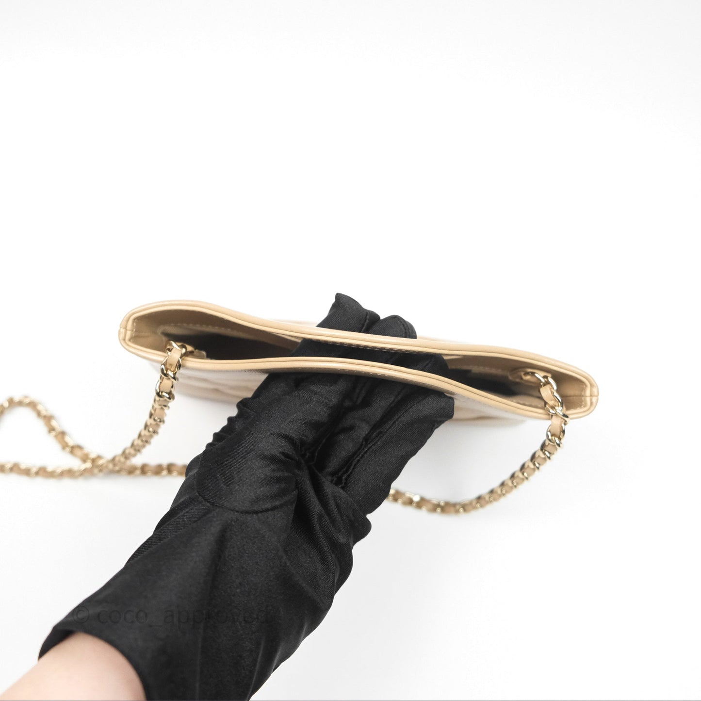 Chanel Nano 31 Beige Shiny Lambskin Gold Hardware