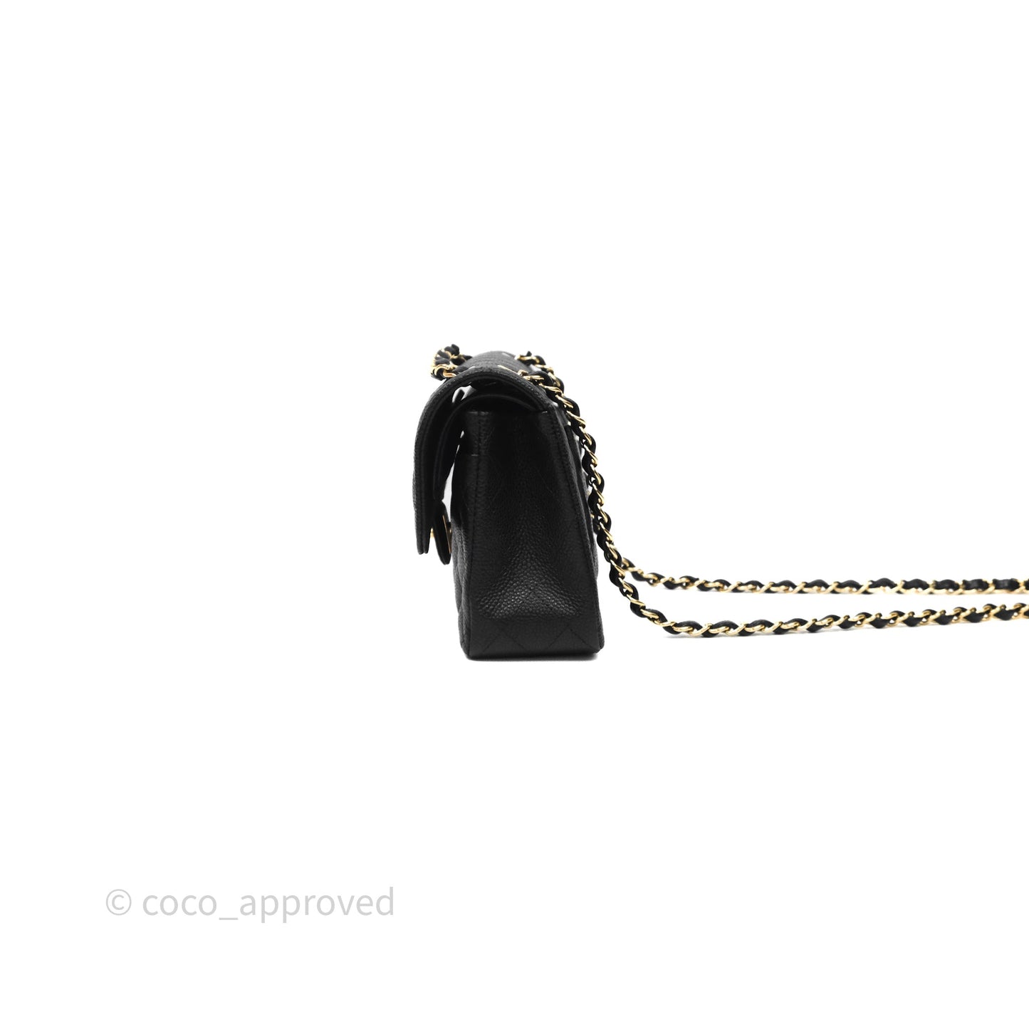Chanel Small Classic Flap Quilted Black Caviar Gold Hardware