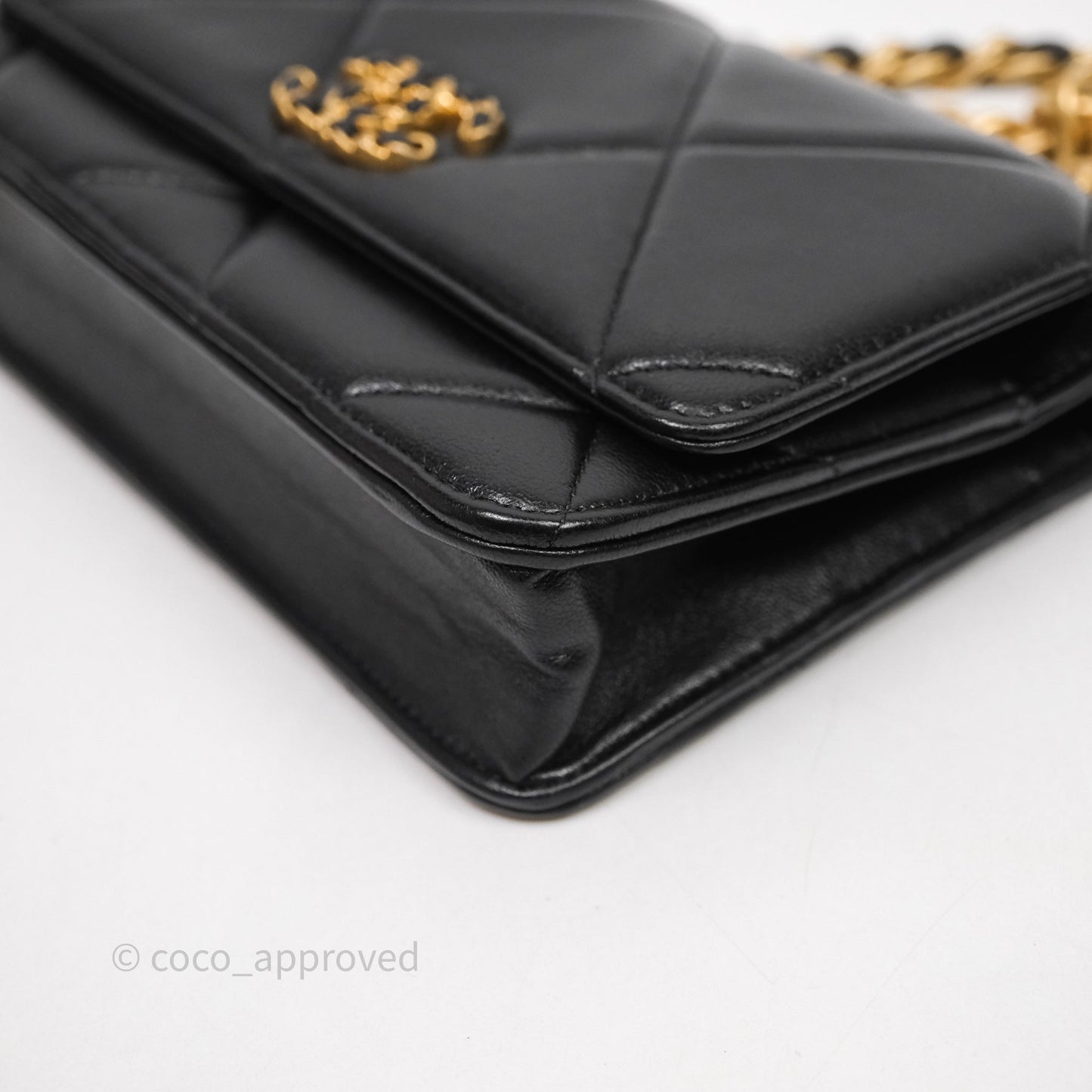 Chanel 19 Wallet on Chain WOC Black Mixed Hardware