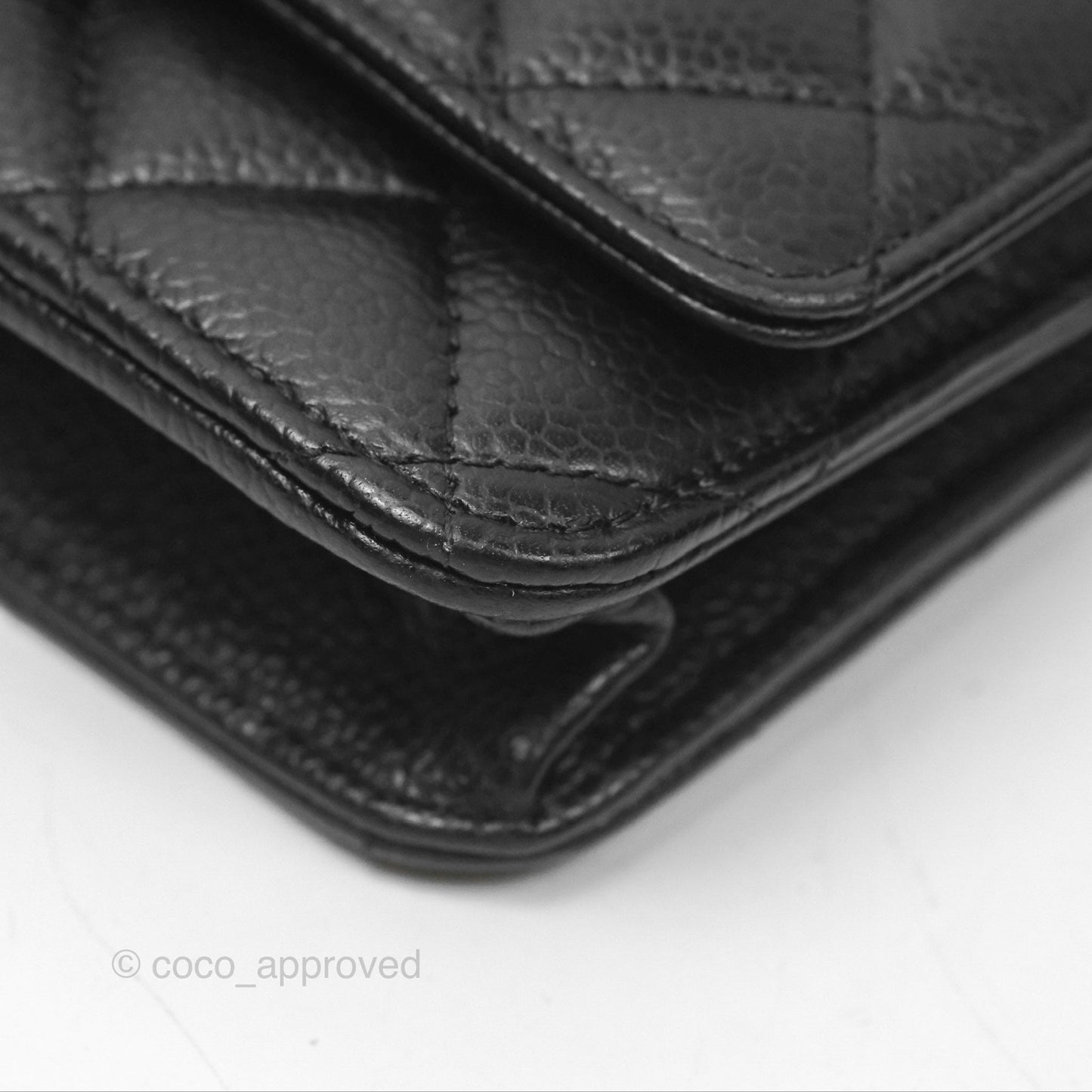 Chanel Quilted Classic Wallet On Chain WOC Black Caviar Gold Hardware