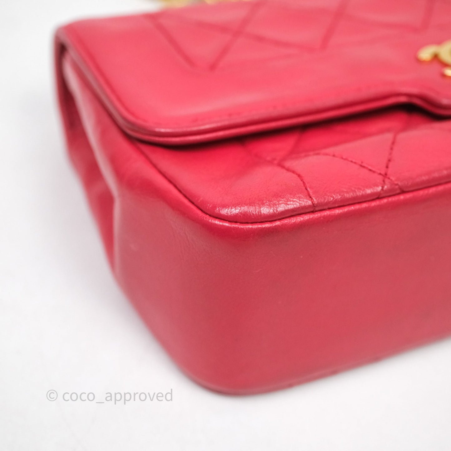 Chanel Vintage Mini Bijoux Chain Flap Bag Red Gold Hardware