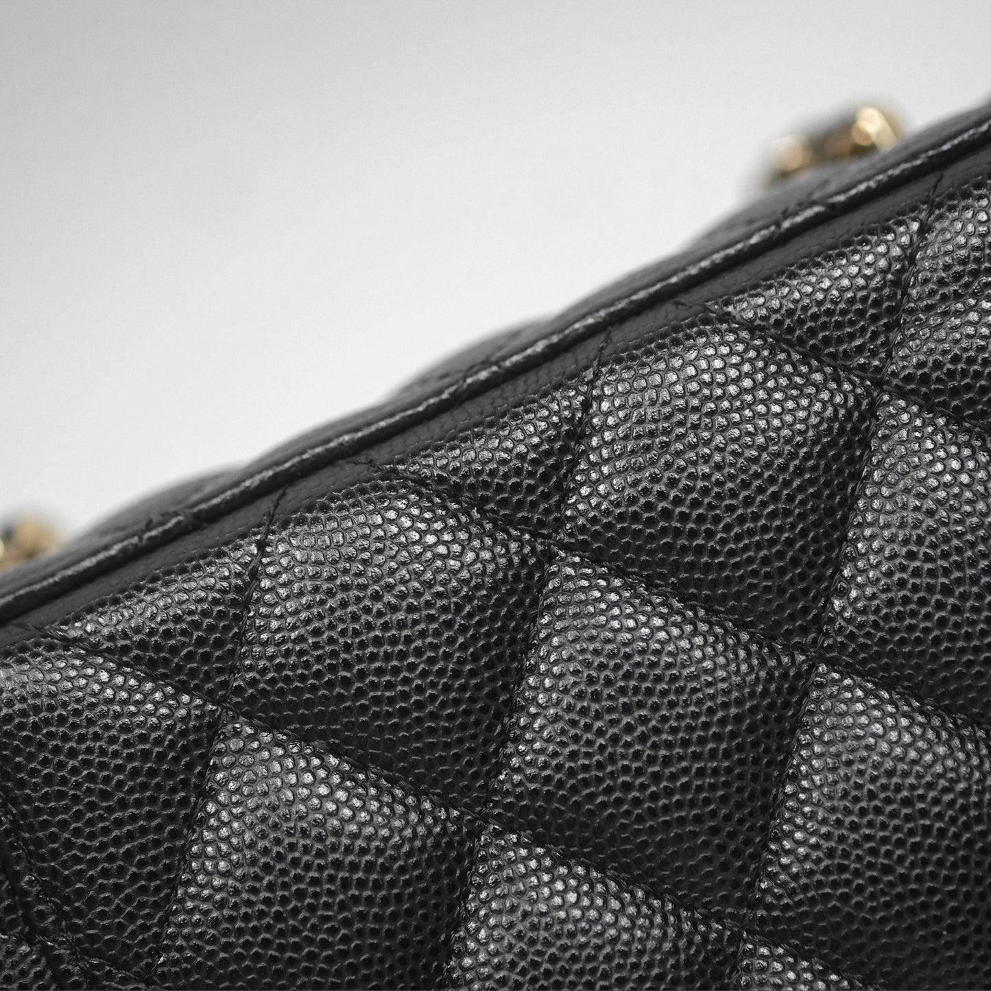 Chanel Vanity Rectangular With Chain Black Caviar Gold Hardware