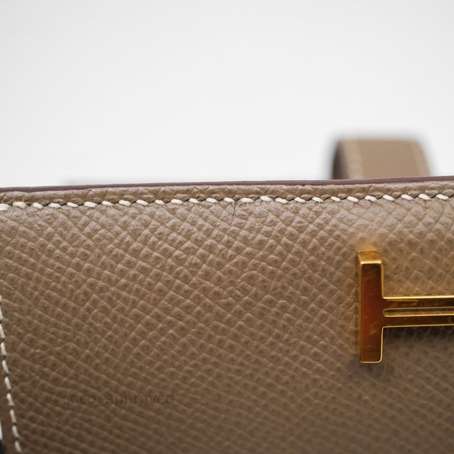 Hermès Bearn Compact Wallet Etoupe Epsom Gold Hardware