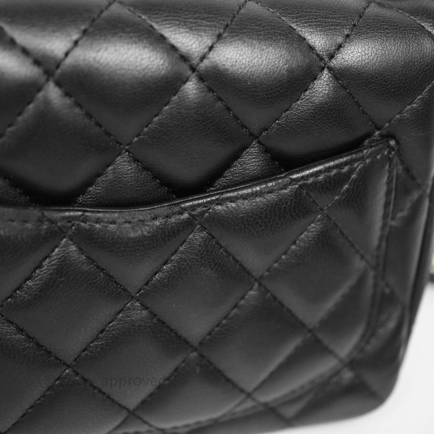 Chanel Mini Square Quilted Black Lambskin Gold Hardware