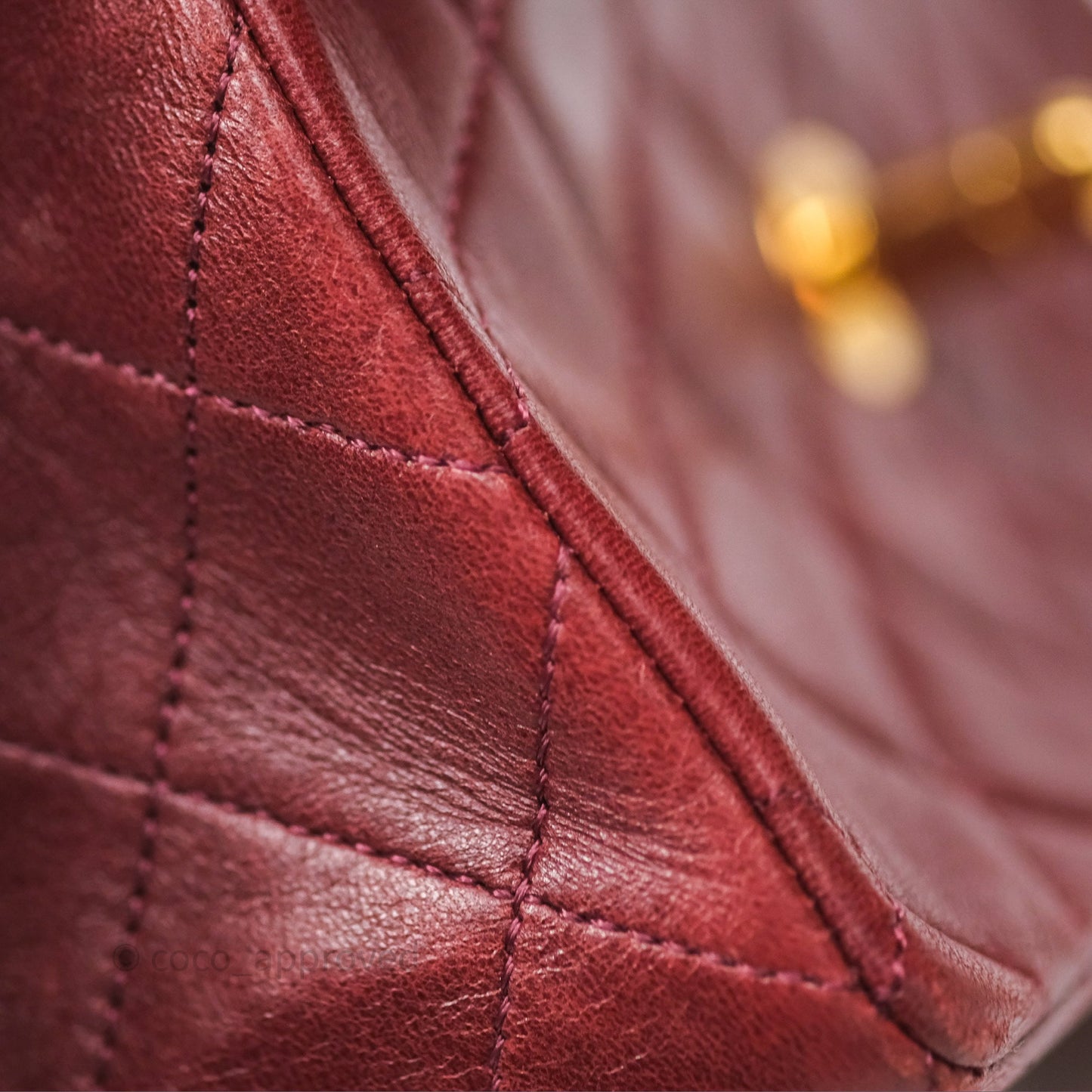 Chanel Vintage Mini Square Burgundy Lambskin 24K Gold Hardware